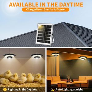 Lampe suspendue à détecteur de mouvement 228 LED, intérieur/extérieur, IP65, étanche, alimentée par énergie solaire, pour bar, gazebo, garage, maison, jardin - Product Image 4