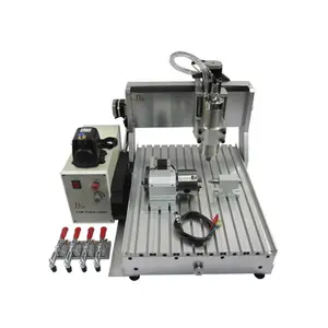 LY CNC 3040 4 Axis CNC Router Wood Carving Machine with 800W Spindle Motor and Water-Cooled Pump Cutting Hard Metal