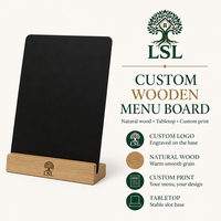 Tableau noir double face en bois avec base en bois massif, taille personnalisable, multifonction, mini tableau de menu créatif pour