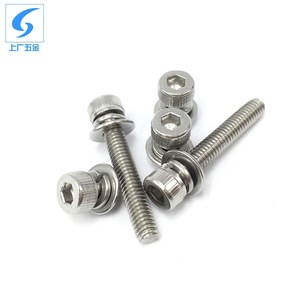 304 Stainless Steel Socket Head Screws Cylindrical Head Fully <b>Threaded</b> Spring <b>Lock</b> DIN912 Polished Standard - Product Image 2