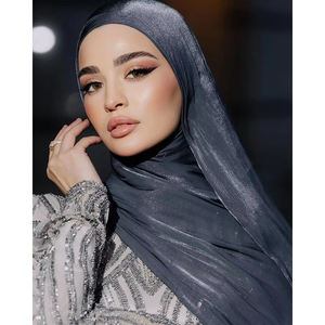 Hijab en <span class=keywords><strong>mousseline</strong></span> scintillante, foulard long en <span class=keywords><strong>mousseline</strong></span> pour femmes malaisiennes, foulard plissé, foulard islamique pour femmes - Product Image 3