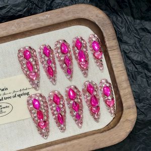 <span class=keywords><strong>Uñas</strong></span> Postizas de Lujo de Marca Privada, Extra Largas, Tipo Ataúd, Estilo Stiletto, Hechas a Mano, <span class=keywords><strong>Uñas</strong></span> <span class=keywords><strong>Francesas</strong></span> de Cobertura Completa, <span class=keywords><strong>Uñas</strong></span> Artificiales - Product Image 1