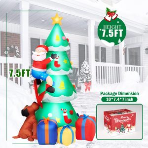 Sapin de Noël gonflable, décorations de jardin gonflables de Noël avec Père Noël amusant pour jardin, patio, pelouse 20240629 Gonflable X - Product Image 3