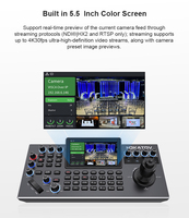 Pack de caméras de conférence PTZ 4K, 2 caméras, contrôleur par clavier, zoom 20X, suivi IA, diffusion en direct pour églises, direct usine