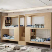 Meubles scolaires, lit superposé au design moderne, lits superposés en bois massif pour dortoir étudiant