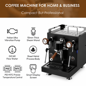 Cafetera Espresso Profesional Semiautomática Italiana de 1600W con Pantalla Inteligente y Bomba de Vibración para el Hogar - Product Image 3