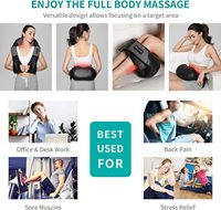 Masseur de cou et de dos à double usage, sans fil, avec fonction de pétrissage et de chaleur, shiatsu, pour soulager les douleurs musculaires des épaules et des lombaires