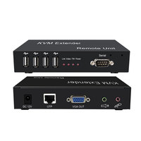 Extenseur KVM VGA 4K sur câble Cat5e/6/7 jusqu'à 150 m, prend en charge USB2. Extenseur de microphone audio HDBaseT 150 mètres