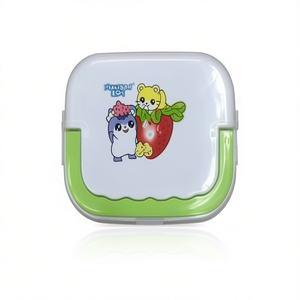 Cute Kids <b>Lunch</b> <b>Box</b> Single Compartment Portable Bpa Free <b>Plastic</b> Lid For Children Rectangle Shape - Product Image 1