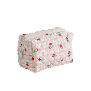 Ensemble de 3 trousses de toilette personnalisées à motif floral bleu, grande trousse de voyage à fleurs bleues, trousse de maquillage en coton <span class=keywords><strong>et</strong></span> polyester - Product Image 1