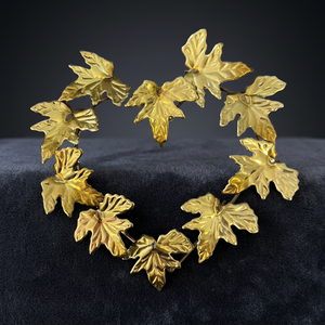 Corona de hojas de bronce en forma de corazón, flores decorativas hechas a mano, estilo clásico, paquete de una sola pieza sin iluminación - Product Image 4
