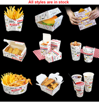 Boîte à poulet frit en carton jetable, boîte à emporter, vente en gros, boîte pliante personnalisée pour poulet frit, conteneur pour popcorn