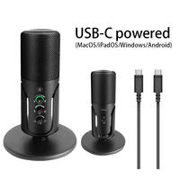 Microphone USB pour ordinateur de bureau, microphone à condensateur professionnel avec préampli intégré pour le streaming