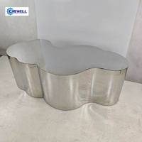Table basse personnalisable en acier inoxydable, mobilier de salon, table d'appoint, table de présentation