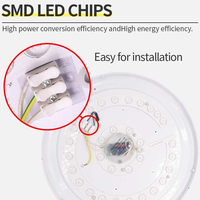 Plafonnier rond moderne et simple, IP44, chambre à coucher, sans scintillement, sans bruit, 3000K/4000K/6000K, 36W, installation facile, CE