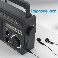 Radio Jam LCD Desktop PANDA T-09 FM/AM/SW dengan Speaker Besar, Baterai Isi Ulang, Gaya Retro Nostalgia, Warna Hitam, Dilengkapi SD/USB/MP3