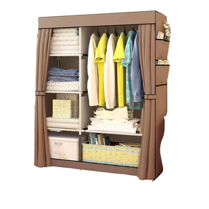 ตู้เสื้อผ้าผ้าแบบพกพาสีน้ำตาลสำหรับขายส่ง ตู้เก็บของแบบแขวนสำหรับจัดระเบียบห้องนอนสไตล์โมเดิร์น - Product Image 6