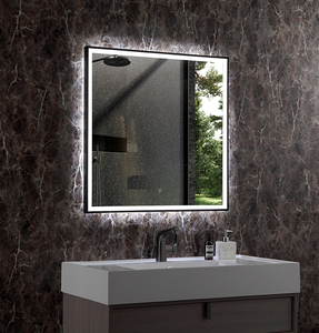 Led Gương phòng tắm khách sạn hiện đại vuông với ống kính nhôm và thiết kế chiếu sáng - Product Image 3