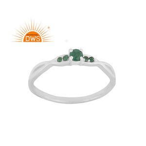 Anillo apilable de piedras preciosas de Esmeralda Natural de Plata de Ley 925 más vendido, joyería personalizada para mujer, regalo para ella - Product Image 1