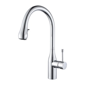 Sanitary Ware Single Hole Hot and Cold Water Pull Down Sprayer Kitchen Mixer Tap Brass Flexible Pull Out Kitchen AT9318-GDX Pull - Product Image 1