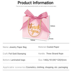 Tas Kertas Hadiah Mewah Grosir Kustom untuk Perhiasan Kosmetik Kemasan Pita Tas Kertas Dengan Pegangan - Product Image 2