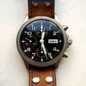 ETA7753 Luxury Calf Leather Strap Stainless Steel Watch for Men <b>Chronograph</b> Watch <b>Automatic</b> Can customize logo - Product Image 1
