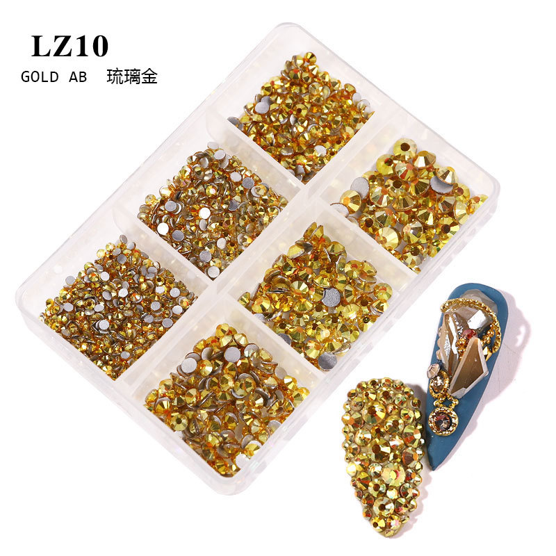 6 boxed rhinestones 10 glazed gold