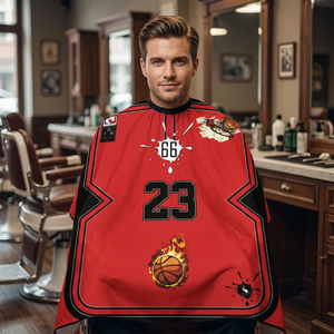 Capes de Coiffure Professionnelles Personnalisées de Haute Qualité pour Salon de Barbier, Motif Maillot des Lakers de Los Angeles, Impression de Logo Personnalisé - Product Image 1