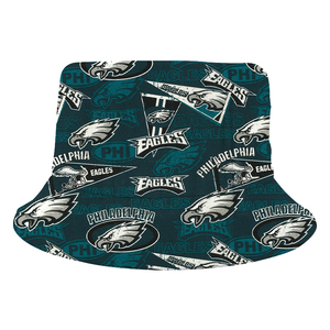 Chapeau Bob Décontracté de Sport d'Extérieur de Haute Qualité avec Motif Imprimé Triangulaire des Philadelphia Eagles, Vente en Gros Personnalisée, Chapeau de Soleil Tendance - Product Image 1