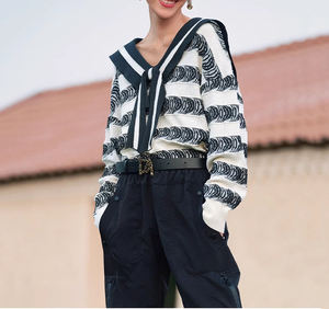 Fabricant vente en gros personnalisé dames hiver pulls décontractés coton tricoté crochet élégant surdimensionné femmes chandails - Product Image 4