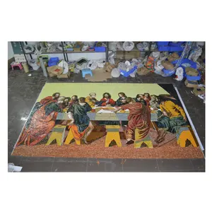 ZF Custom mosaic tiles mural last supper oil painting last supper of jesus church jesus christ oil paintings church wall decor