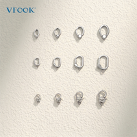 VFOOK Fermoir Mousqueton Ovale en Argent Sterling 925 à Finition Lisse pour la Fabrication de Bijoux Minimalistes et Colliers Décontractés, Idéal pour le Quotidien