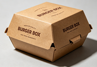 Boîte à burger jetable empilable en kraft, anti-fuite, pour poulet frit, frites, restaurant, vente en gros