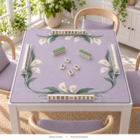 Tapis de Mahjong Yugaland à double couture, en caoutchouc, imperméable, antidérapant, résistant à la saleté, inodore, 800*800mm, 3mm, pour salle de Mahjong