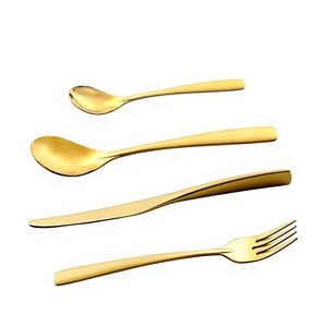 Juego de Cubiertos de Acero Inoxidable de Lujo, 4/5 Piezas, Cuchillo, Tenedor, Cuchara, Juego de Cubiertos para Hotel, 4 Piezas, OEM ODM - Product Image 1