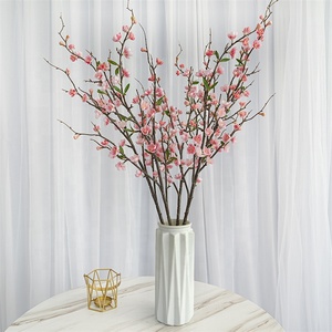 Flores de Cerezo Artificiales en Color Blanco y Rosa, Ramas de Flor de Melocotón de Tela de Seda Artificial para Arreglos Florales, Decoración de Bodas y Hogar - Product Image 1