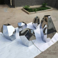 Artisanat en pierre et en métal, sculpture de galets en acier inoxydable