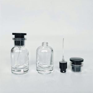 Custom <b>30ml</b> 50ml 100ml Clear/Custom Color Glass <b>Perfume</b> <b>Bottle</b> Pump Sprayer Screen Printing Custom Logo Luxury Packaging - Product Image 2