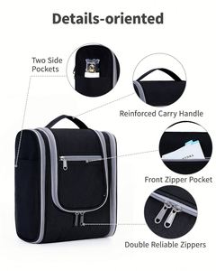 Trousse de Toilette de Voyage pour Femme, Organisateur Suspendu Portable pour Shampoing, Après-Shampoing, Brosses et Accessoires de Maquillage Format Voyage - Product Image 5