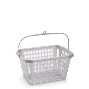 <b>Plastic</b> Storage <b>Basket</b> With Handle For Kitchen Organization Silver Color - Product Image 1