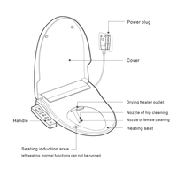 Meilleur prix fabricant, siège de toilette intelligent électrique allongé, type japonais, avec fonction de lavage féminin, couvercle intelligent