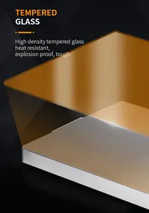 Meilleure vente : <span class=keywords><strong>Plaque</strong></span> chauffante portable 400W, plateau chauffant <span class=keywords><strong>électrique</strong></span> pour aliments avec poignée en acier inoxydable et verre trempé pour usage domestique - Product Image 5