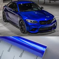 1,52x18 м ПЭТ блеск металлик синий автомобиль обмотка винил рулон Автомобильная обмотка виниловая пленка