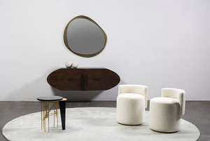 Credenza Scultorea da Parete in Legno Organico con Impiallacciatura in Radica e Finitura <span class=keywords><strong>Nera</strong></span> <span class=keywords><strong>Opaca</strong></span> per Spazi Abitativi Contemporanei - Product Image 6