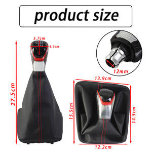 FCGSK Funda Protectora de Piel para Palanca de Cambios de Coche, Costuras Rojas, 5 y 6 Velocidades, Compatible con Seat Leon 3 - Product Image 4