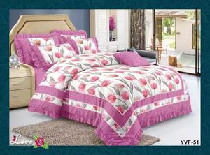 Ensemble de literie de luxe drap plat en coton avec housse de couette 6 pièces ensemble de housse de couette et drap de lit pour chambre à coucher - Product Image 5