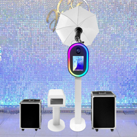 Photomaton Dslr Led Rgb Lumière Blanche Photomaton Instantané Caméra Shell Machine Kiosque à Selfie Cabine Dslr Ovale pour Evénement
