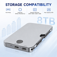 Carcasa Externa de Aluminio para Disco Duro M.2 NVMe con Cifrado de Huellas Dactilares, Carga Rápida PD de 100W, Tipo-C de 10Gbps, 8TB