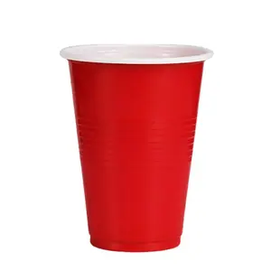 Factory Wholesale Disposable 16oz 500ml Colorful Plastic Cup Double Double-layer Table Tennis Party Cup