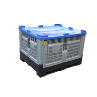 Caisse de palette en plastique HDPE robuste, recyclable, empilable et pliable pour le stockage industriel, idéale pour les pommes/oignons/tomates/mangues